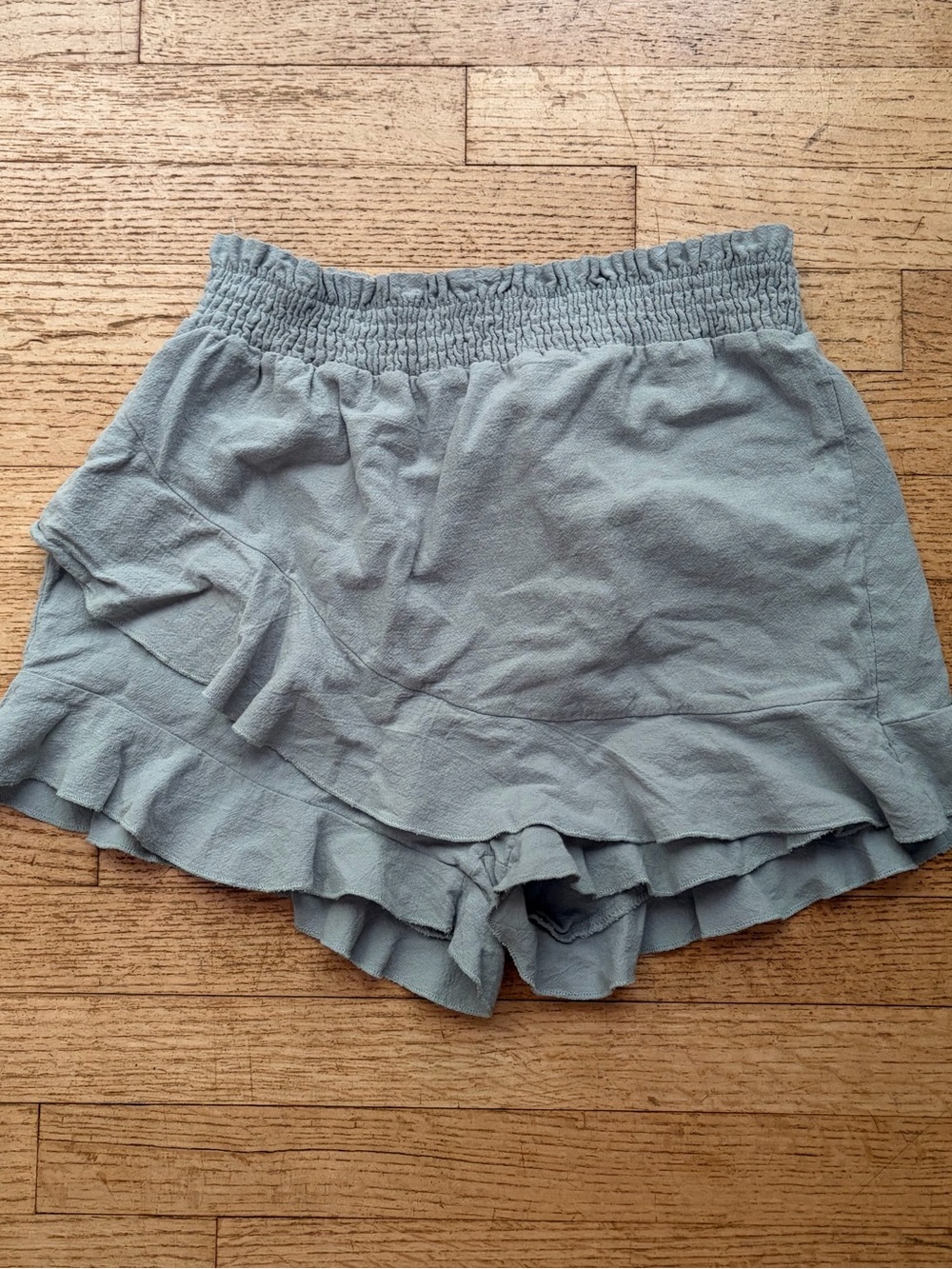 SHEIN Light Blue Ruffle Layered Women's Skort Shorts